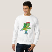 Schildkröte als Skater mit Inline-Skaten und Helm Sweatshirt (Vorne ganz)