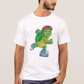 Schildkröte als Skater mit Inline-Skaten und Helm T-Shirt (Vorderseite)