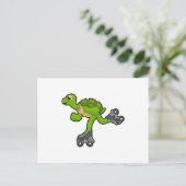 Schildkröte als Skater mit Roller-Skaten Postkarte (Stehend Vorderseite)