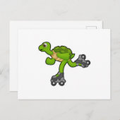 Schildkröte als Skater mit Roller-Skaten Postkarte (Vorne/Hinten)