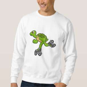 Schildkröte als Skater mit Roller-Skaten Sweatshirt