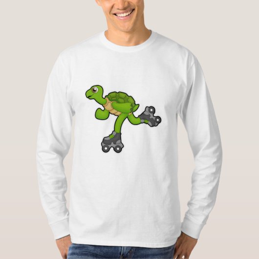 Schildkröte als Skater mit Roller-Skaten T-Shirt (Vorderseite)