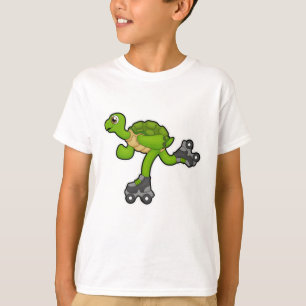 Schildkröte als Skater mit Roller-Skaten T-Shirt