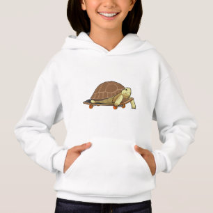 Schildkröte als Skater mit Skateboard Hoodie