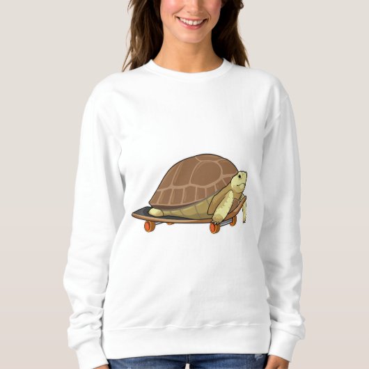 Schildkröte als Skater mit Skateboard Sweatshirt (Vorderseite)