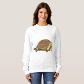 Schildkröte als Skater mit Skateboard Sweatshirt (Vorne ganz)