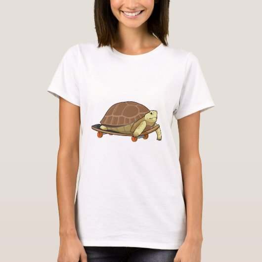 Schildkröte als Skater mit Skateboard T-Shirt (Vorderseite)