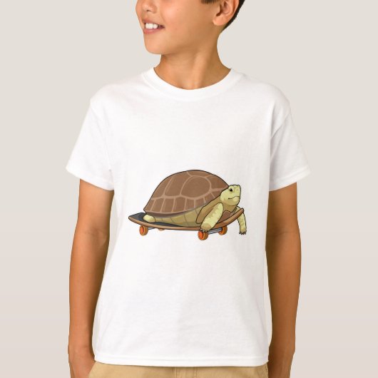 Schildkröte als Skater mit Skateboard T-Shirt (Vorderseite)