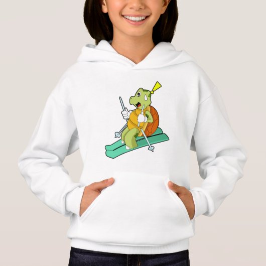 Schildkröte als Skifahrer Hoodie (Vorderseite)