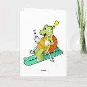Schildkröte als Skifahrer Karte (Rückseite)