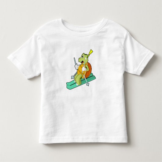Schildkröte als Skifahrer Kleinkind T-shirt (Vorderseite)