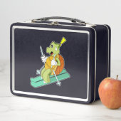 Schildkröte als Skifahrer Metall Brotdose (Beispiel)