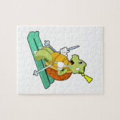 Schildkröte als Skifahrer Puzzle (Horizontal)
