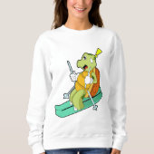 Schildkröte als Skifahrer Sweatshirt (Vorderseite)
