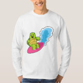Schildkröte als Surfer mit Surfboard T-Shirt (Vorderseite)