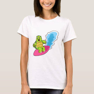 Schildkröte als Surfer mit Surfboard T-Shirt