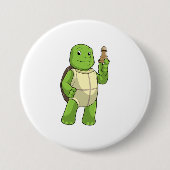 Schildkröte am Schach mit Schachstück gepaart Button (Vorderseite)
