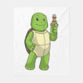 Schildkröte am Schach mit Schachstück gepaart Fleecedecke (Vorderseite)