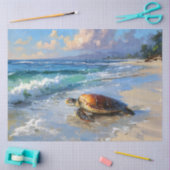 Schildkröte am Strand Decoupage Seidenpapier (Basteln)