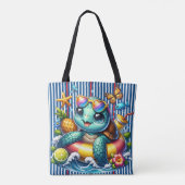 Schildkröte am Strand  Tasche (Rückseite)