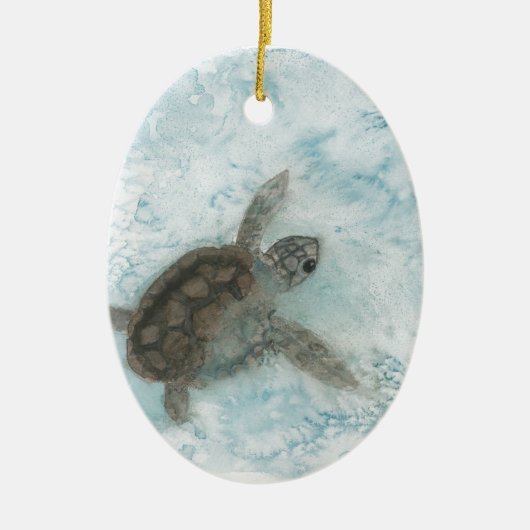 Schildkröte-Aquarell-Malerei Keramikornament (Vorne)