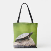 Schildkröte auf einem Stein Tasche (Rückseite)