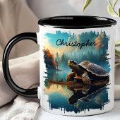 Schildkröte auf Log Lake Reflection Tasse