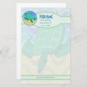 Schildkröte auf Strand-personalisiertem Briefpapier (Vorne/Hinten)