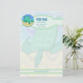 Schildkröte auf Strand-personalisiertem Briefpapier (Stehend Vorderseite)