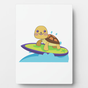Schildkröte auf Surfbrett Fotoplatte