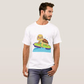Schildkröte auf Surfbrett T-Shirt (Vorne ganz)
