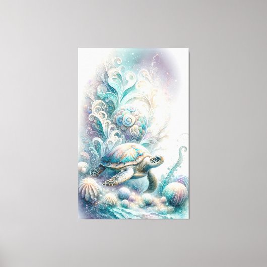 Schildkröte aus dem Grünen Meer, Leinwand (Vorderseite)