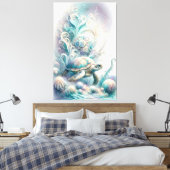 Schildkröte aus dem Grünen Meer, Leinwand (Insitu (Schlafzimmer))