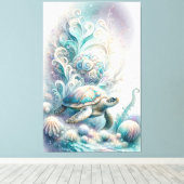 Schildkröte aus dem Grünen Meer, Leinwand (Insitu (Holzboden))