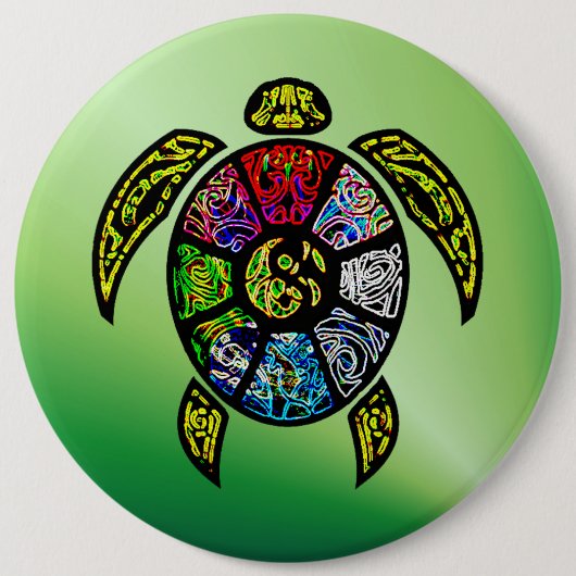 Schildkröte Ba-Gua Button (Vorderseite)