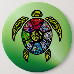 Schildkröte Ba-Gua Button