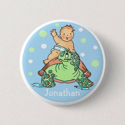 Schildkröte-Baby-Knopf Button (Vorderseite)