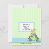 Schildkröte-Babyparty-blauer Jungen-Einladung Einladung (Rückseite)