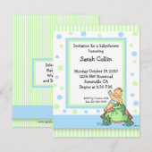 Schildkröte-Babyparty-blauer Jungen-Einladung Einladung (Vorne/Hinten)