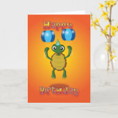 Schildkröte - Ballone - alles Gute zum Geburtstag Karte (Gelbe Blume)
