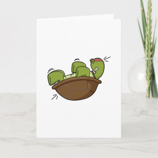 Schildkröte bei der Übung für abdominale Muskeln Karte (Vorderseite)