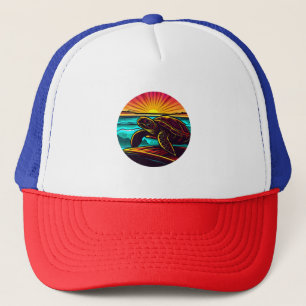 Schildkröte bei Sonnenuntergang, Inspirierend Natu Truckerkappe
