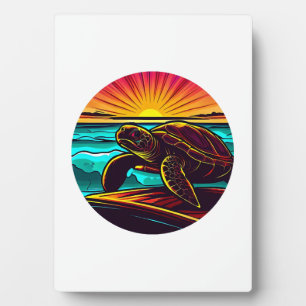 Schildkröte bei Sonnenuntergang, inspirierende Nat Fotoplatte