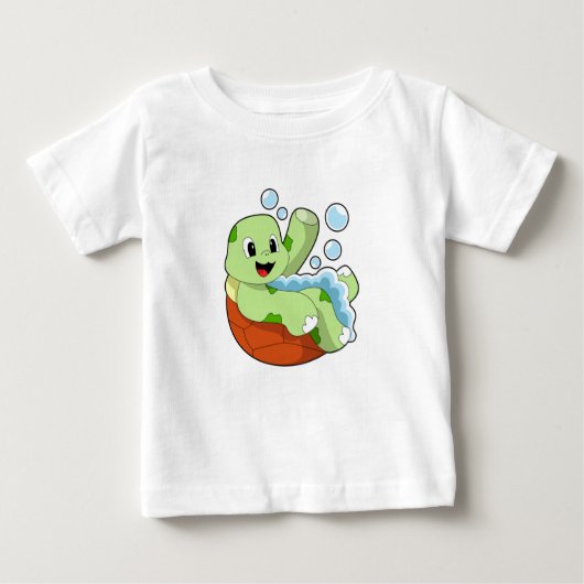 Schildkröte beim Baden mit Fohlen Baby T-shirt (Vorderseite)