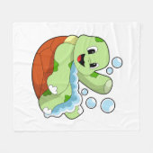 Schildkröte beim Baden mit Fohlen Fleecedecke (Vorderseite (Horizontal))