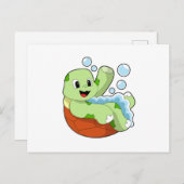 Schildkröte beim Baden mit Fohlen Postkarte (Vorne/Hinten)