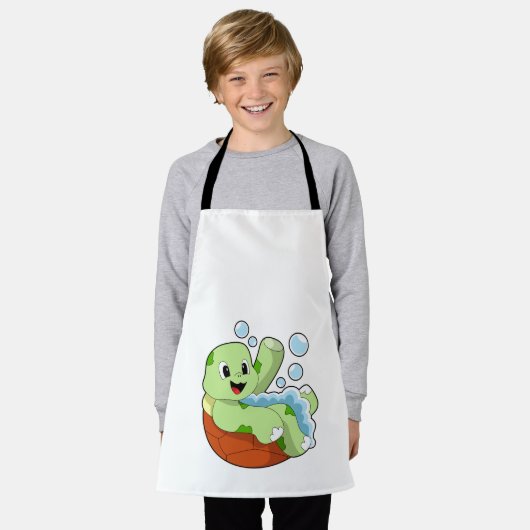 Schildkröte beim Baden mit Fohlen Schürze (Getragen)