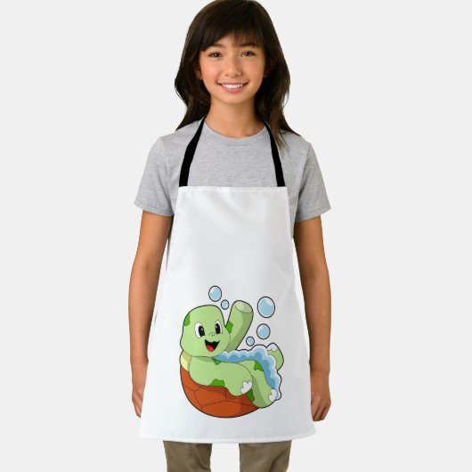 Schildkröte beim Baden mit Fohlen Schürze (Insitu)