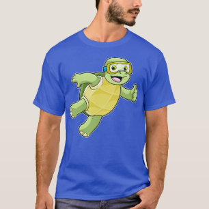 Schildkröte beim Baden mit Schwimmbrille T-Shirt