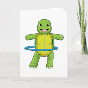 Schildkröte beim Fitness mit Fitnesstüchern Karte